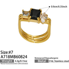 316L Stainless Steel 18K PVD Gold Zircon Ring made with 316L stainless steel and 18K PVD gold finish for wholesale jewelry buyers - image 12