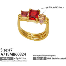 316L Stainless Steel 18K PVD Gold Zircon Ring made with 316L stainless steel and 18K PVD gold finish for wholesale jewelry buyers - image 13