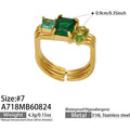 Triple-Layer Green Zircon Gold / Size 7