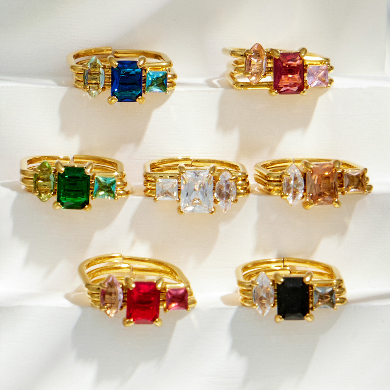 316L Stainless Steel 18K PVD Gold Zircon Ring made with 316L stainless steel and 18K PVD gold finish for wholesale jewelry buyers - image 19