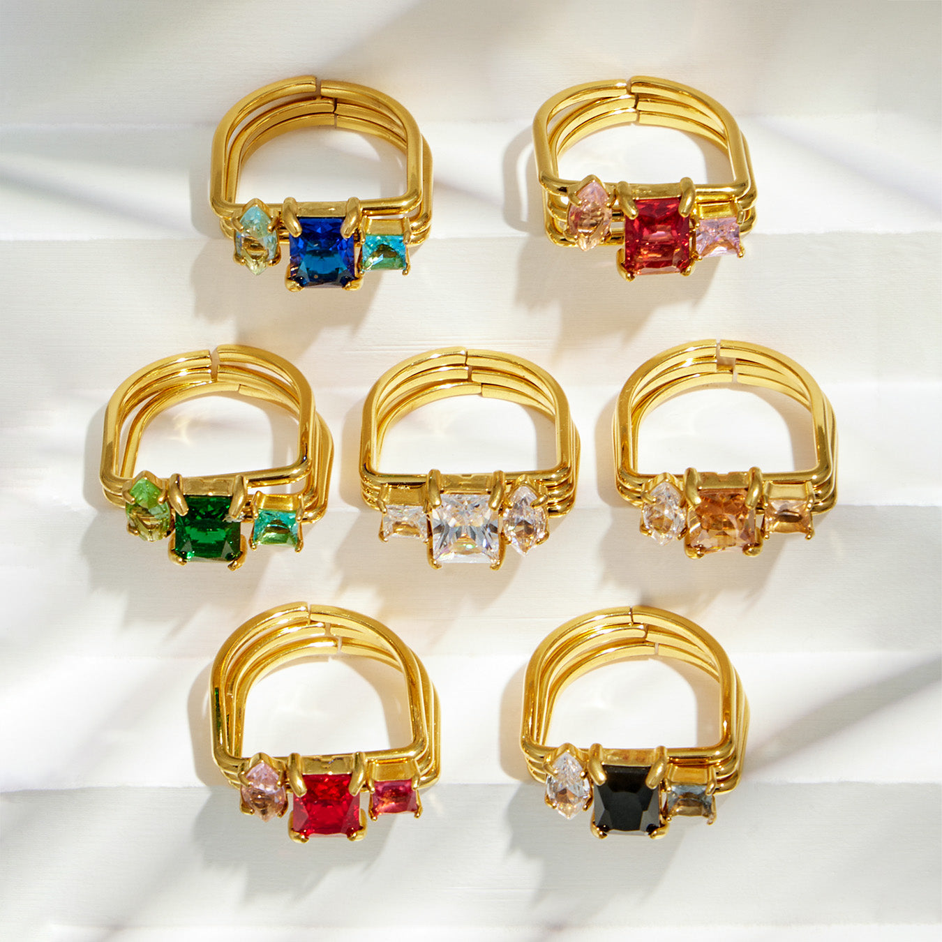 316L Stainless Steel 18K PVD Gold Zircon Ring made with 316L stainless steel and 18K PVD gold finish for wholesale jewelry buyers - image 20