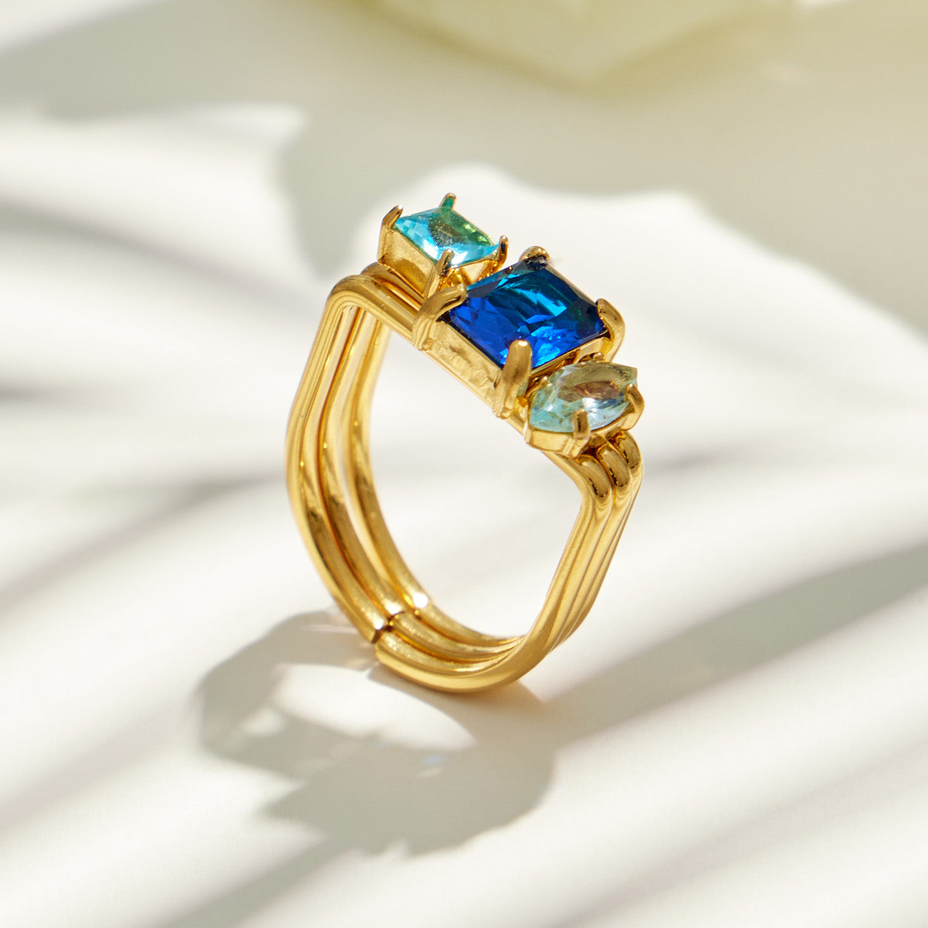 316L Stainless Steel 18K PVD Gold Zircon Ring made with 316L stainless steel and 18K PVD gold finish for wholesale jewelry buyers - image 21
