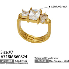 316L Stainless Steel 18K PVD Gold Zircon Ring made with 316L stainless steel and 18K PVD gold finish for wholesale jewelry buyers - image 9