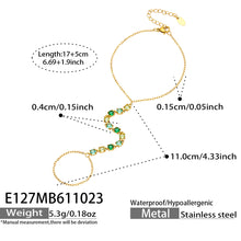 304 Stainless Steel 18K PVD Gold Zircon Ring Bracelet made with 304 Stainless Steel and 18K PVD gold finish for wholesale jewelry buyers - image 6