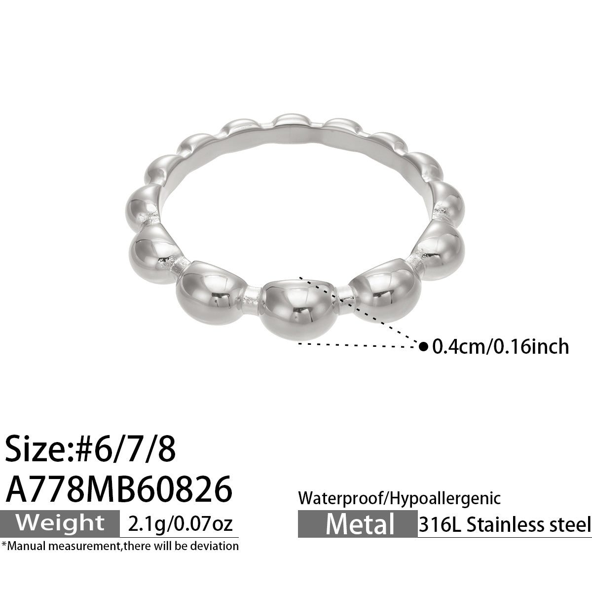 316L Stainless Steel 18K PVD Gold Zircon Ring Set made with 316L stainless steel and 18K PVD gold finish for wholesale jewelry buyers - image 12