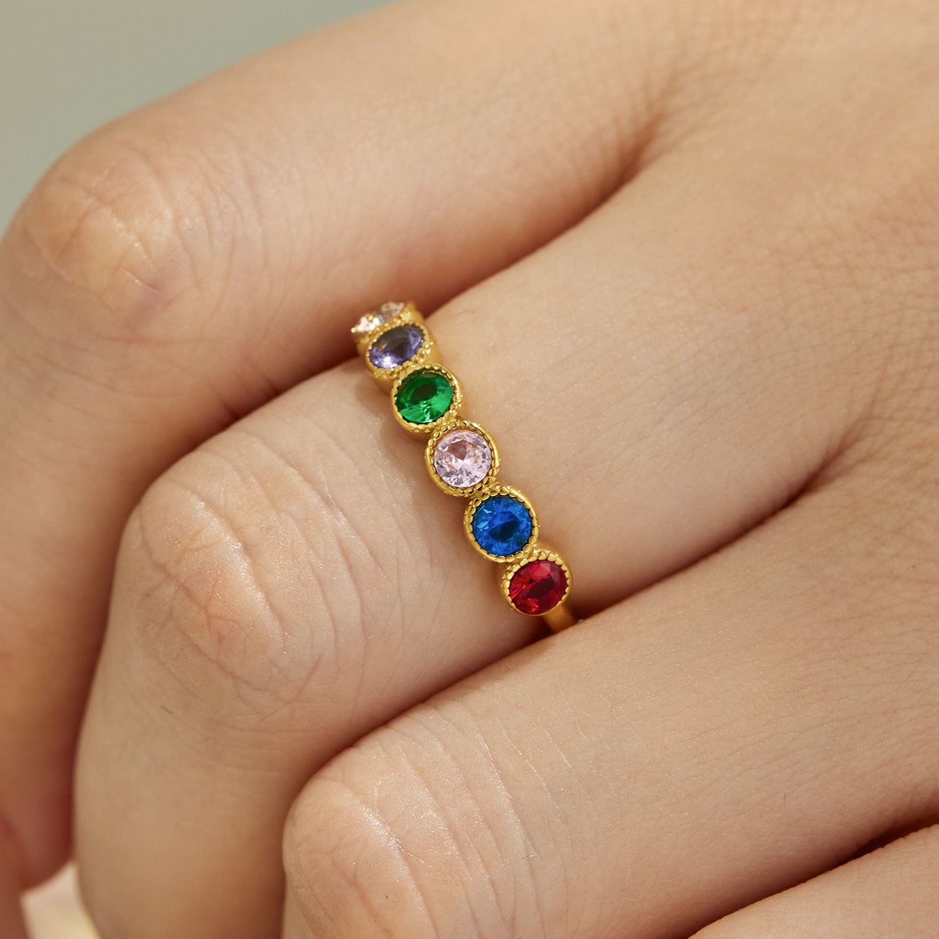 316L Stainless Steel 18K PVD Gold Zircon Ring Set made with 316L stainless steel and 18K PVD gold finish for wholesale jewelry buyers - image 15