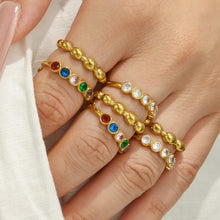 316L Stainless Steel 18K PVD Gold Zircon Ring Set made with 316L stainless steel and 18K PVD gold finish for wholesale jewelry buyers - image 17