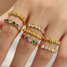316L Stainless Steel 18K PVD Gold Zircon Ring Set made with 316L stainless steel and 18K PVD gold finish for wholesale jewelry buyers - image 18