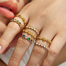 316L Stainless Steel 18K PVD Gold Zircon Ring Set made with 316L stainless steel and 18K PVD gold finish for wholesale jewelry buyers - image 22