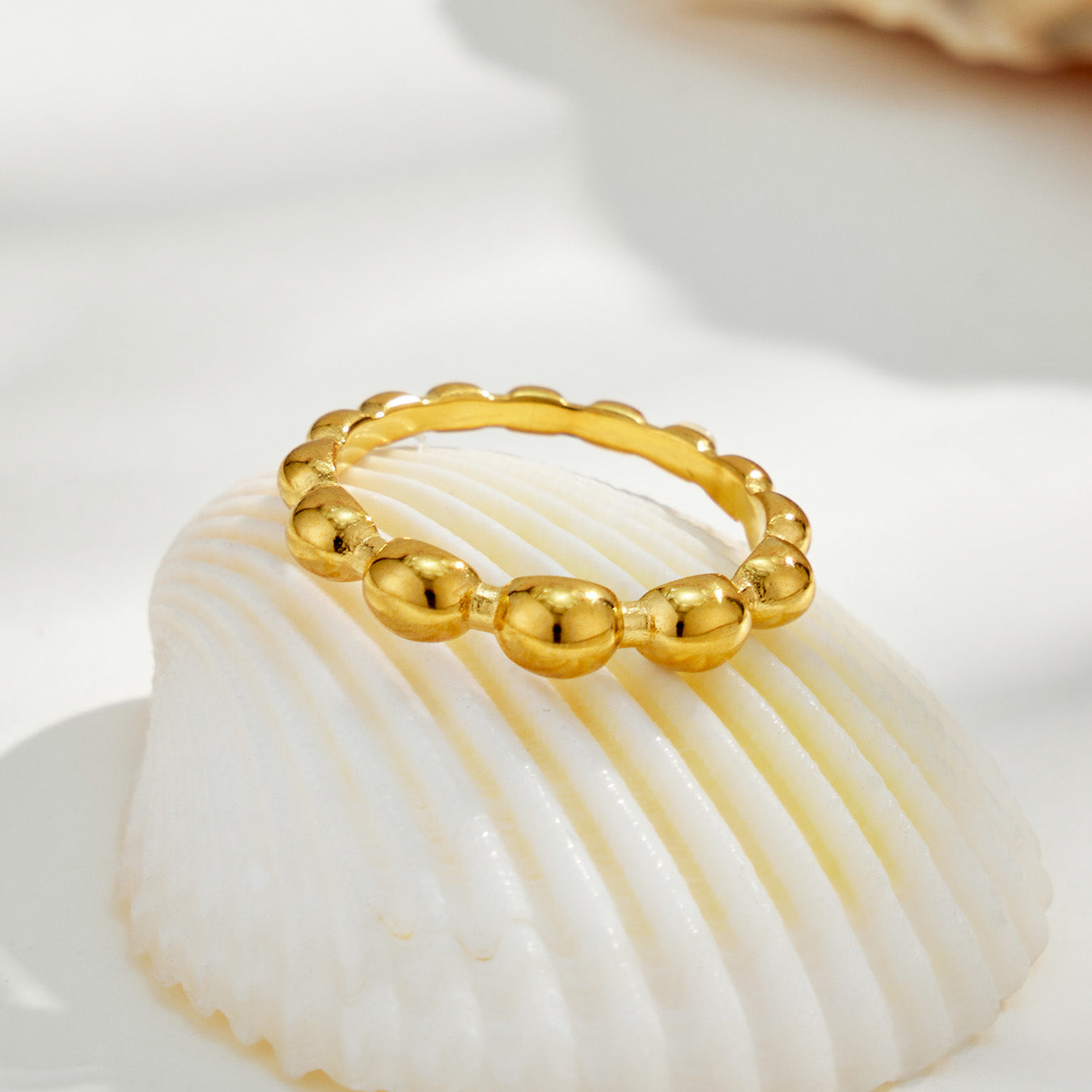 316L Stainless Steel 18K PVD Gold Zircon Ring Set made with 316L stainless steel and 18K PVD gold finish for wholesale jewelry buyers - image 3