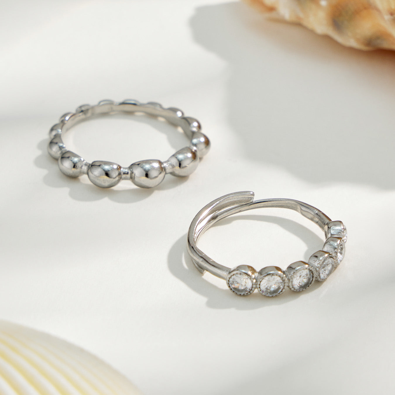 316L Stainless Steel 18K PVD Gold Zircon Ring Set made with 316L stainless steel and 18K PVD gold finish for wholesale jewelry buyers - image 4