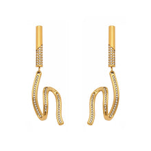 316L Stainless Steel Zircon Wave Drop Earrings