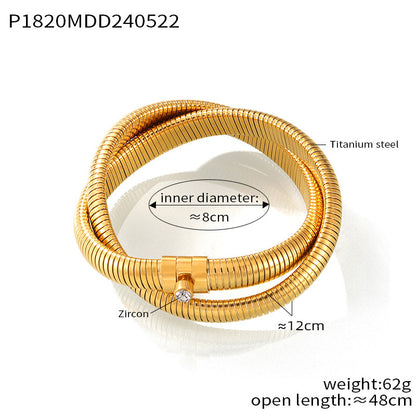 316L Stainless Steel Zirconia Herringbone Necklace - Image 3