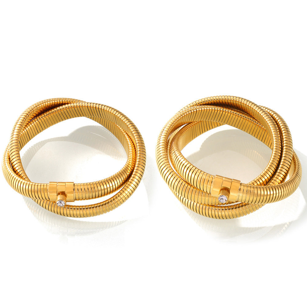 316L Stainless Steel Zirconia Herringbone Necklace - Image 5