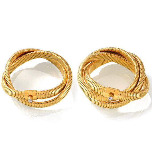 316L Stainless Steel Zirconia Herringbone Necklace - Image 5