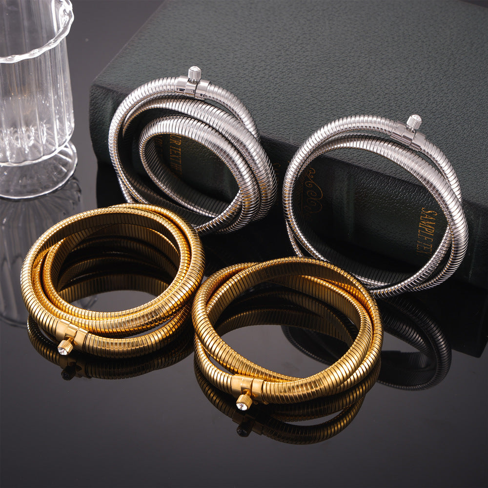 316L Stainless Steel Zirconia Herringbone Necklace - Image 8