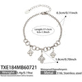 Bracelet / Teardrop Zircon  Steel / 5cm