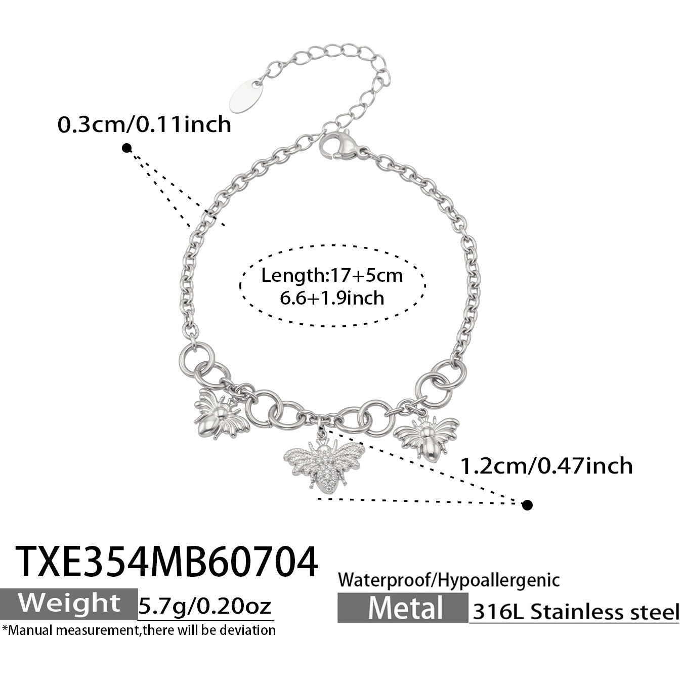 316L Stainless Steel 18K PVD Gold Bee Pendant Necklace made with 316L stainless steel and 18K PVD gold finish for wholesale jewelry buyers - image 15