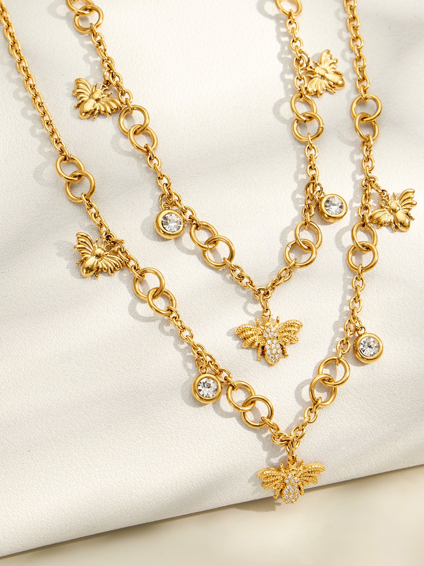 316L Stainless Steel 18K PVD Gold Bee Pendant Necklace made with 316L stainless steel and 18K PVD gold finish for wholesale jewelry buyers - image 4