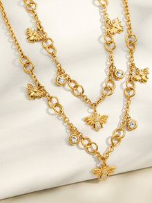 316L Stainless Steel 18K PVD Gold Bee Pendant Necklace made with 316L stainless steel and 18K PVD gold finish for wholesale jewelry buyers - image 4