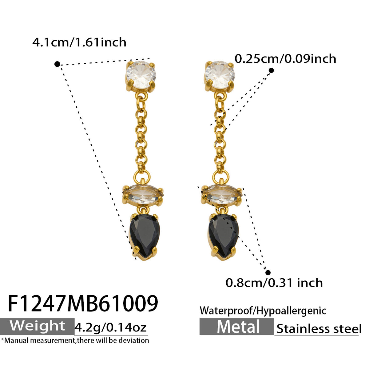316L Stainless Steel 18K PVD Gold Droplet Earrings made with 316L stainless steel and 18K PVD gold finish for wholesale jewelry buyers - image 9