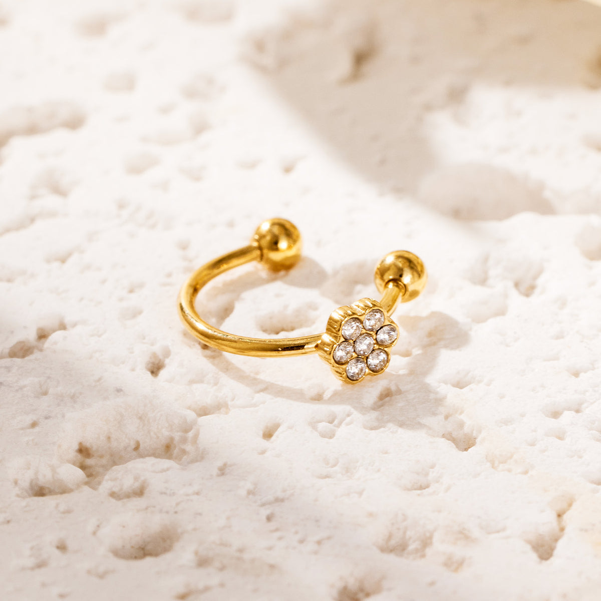 Stainless Steel Flower Cluster Ear Cuff — product image 5
