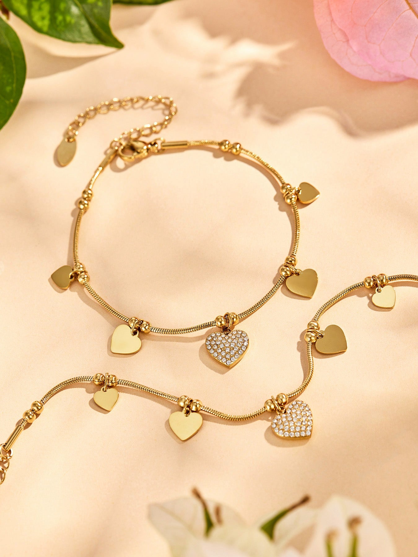 316L Stainless Steel 18K PVD Gold Heart Bracelet made with 316L stainless steel and 18K PVD gold finish for wholesale jewelry buyers - image 10