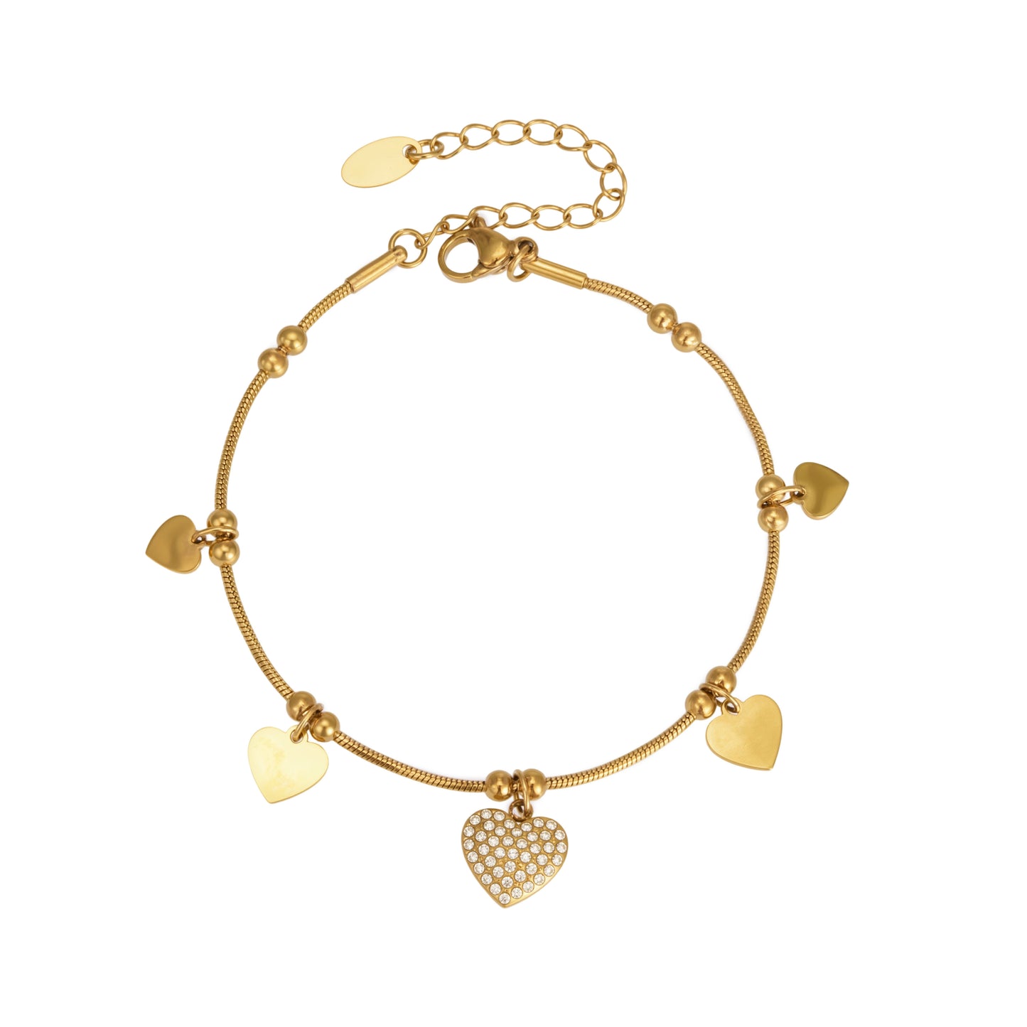 316L Stainless Steel 18K PVD Gold Heart Bracelet made with 316L stainless steel and 18K PVD gold finish for wholesale jewelry buyers - image 11