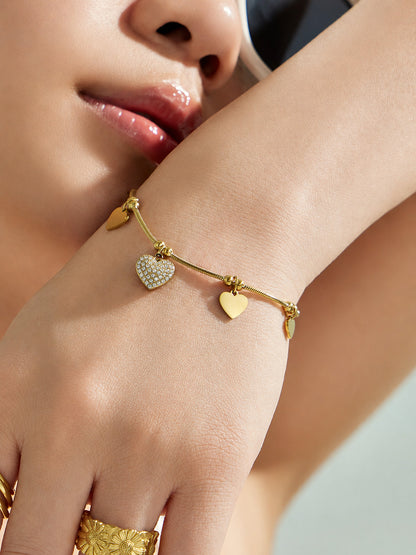 316L Stainless Steel 18K PVD Gold Heart Bracelet made with 316L stainless steel and 18K PVD gold finish for wholesale jewelry buyers - image 19