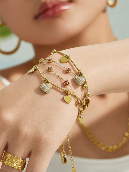 316L Stainless Steel 18K PVD Gold Heart Bracelet made with 316L stainless steel and 18K PVD gold finish for wholesale jewelry buyers - image 5