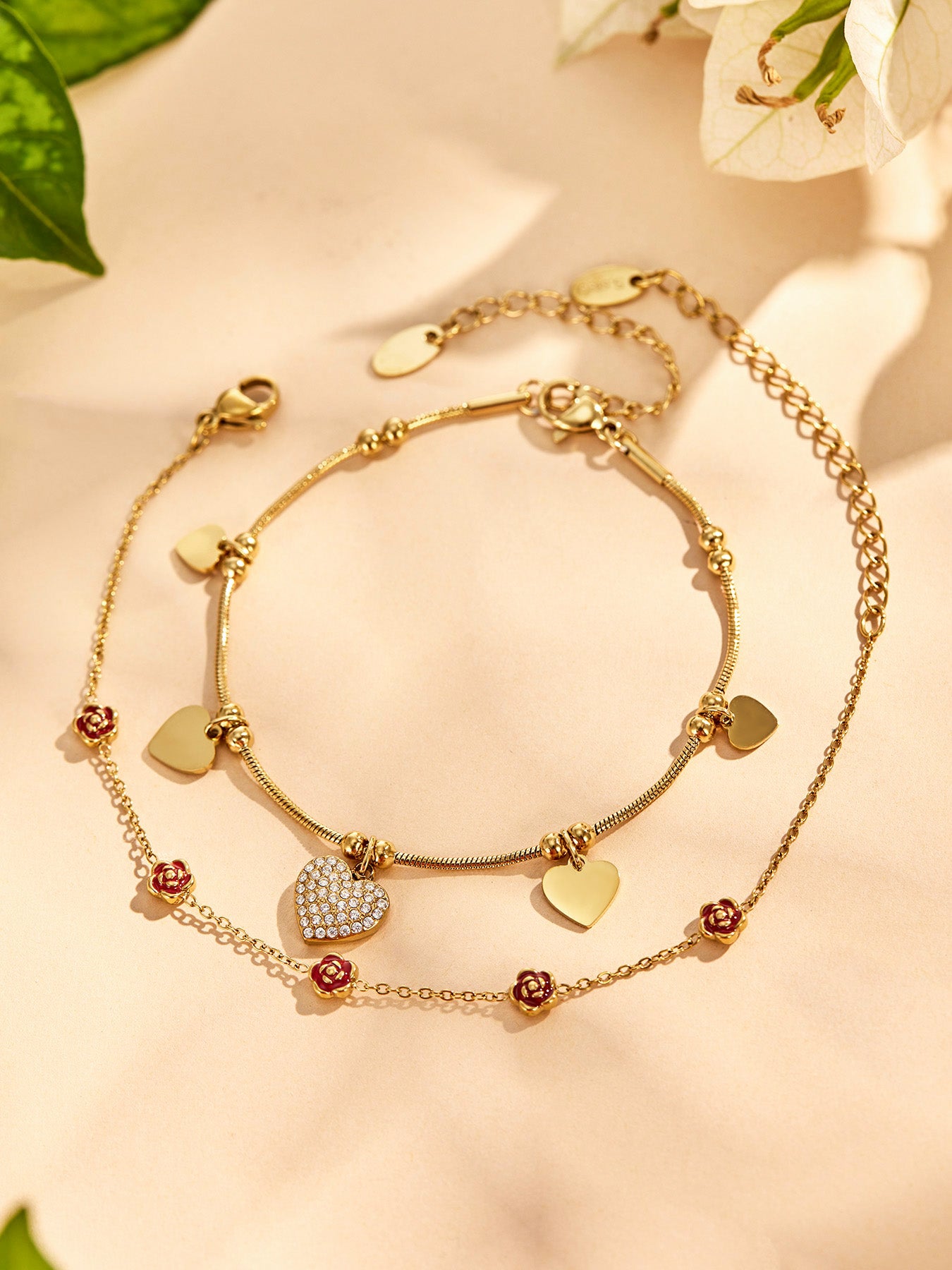 316L Stainless Steel 18K PVD Gold Heart Bracelet made with 316L stainless steel and 18K PVD gold finish for wholesale jewelry buyers - image 6