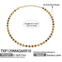 Multicolor Zircon Stainless Steel Necklace
