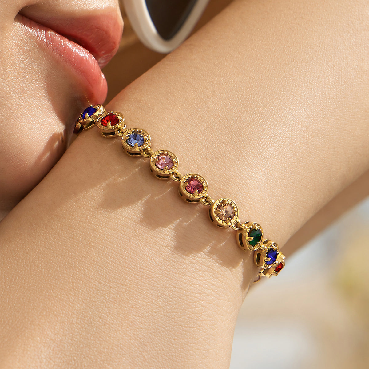 316L Stainless Steel 18K PVD Gold Multicolor Zircon Necklace made with 316L stainless steel and 18K PVD gold finish for wholesale jewelry buyers - image 14