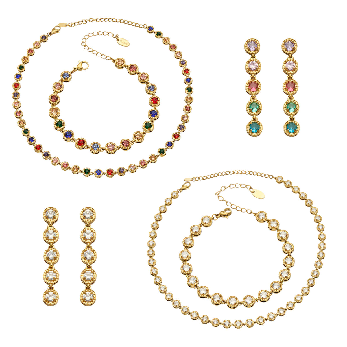 Elegant Stainless Steel Jewelry with Zircon