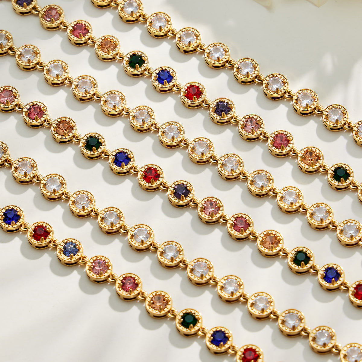 316L Stainless Steel 18K PVD Gold Multicolor Zircon Necklace made with 316L stainless steel and 18K PVD gold finish for wholesale jewelry buyers - image 20