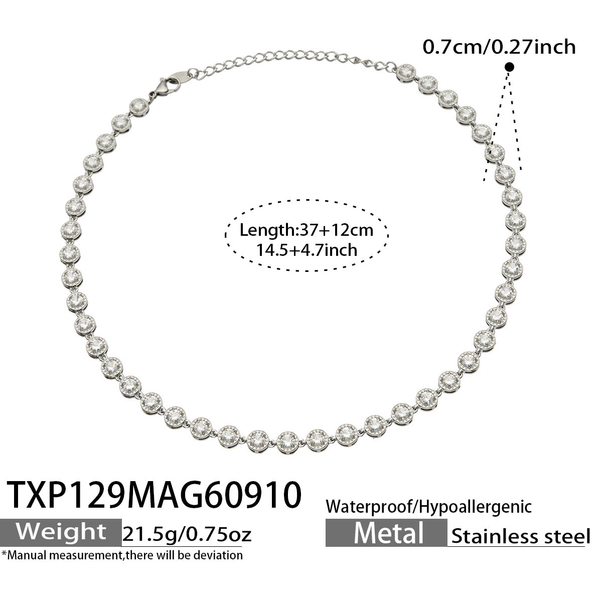 316L Stainless Steel 18K PVD Gold Multicolor Zircon Necklace made with 316L stainless steel and 18K PVD gold finish for wholesale jewelry buyers - image 27