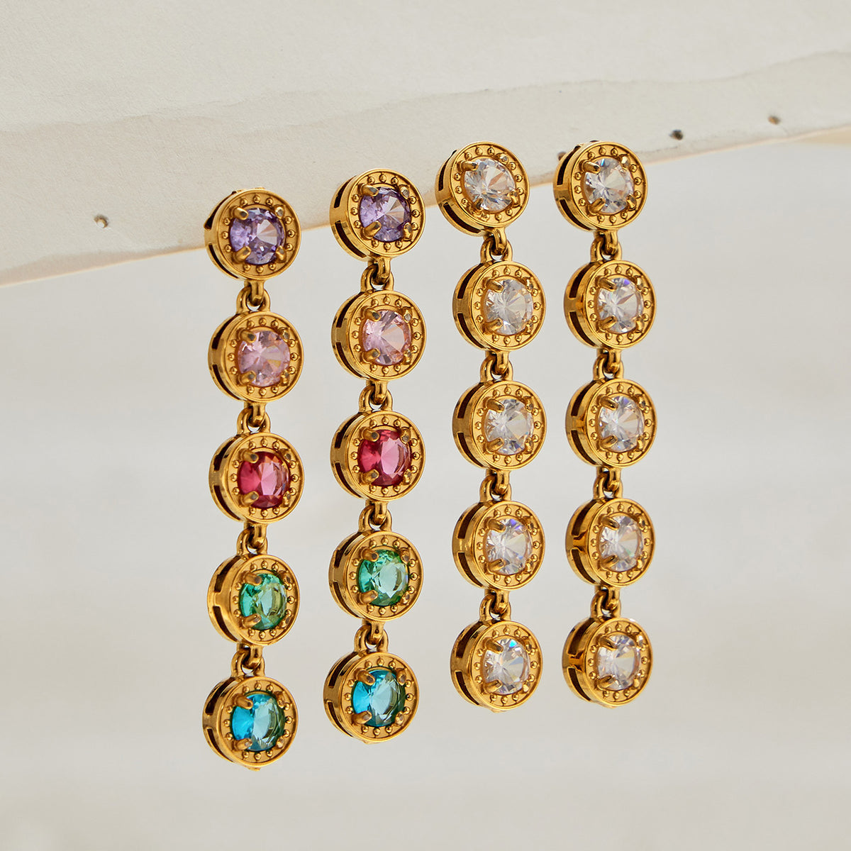 316L Stainless Steel 18K PVD Gold Multicolor Zircon Necklace made with 316L stainless steel and 18K PVD gold finish for wholesale jewelry buyers - image 6
