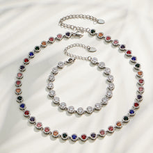 316L Stainless Steel 18K PVD Gold Multicolor Zircon Necklace made with 316L stainless steel and 18K PVD gold finish for wholesale jewelry buyers - image 9