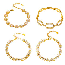 MiduoduoJewelry 5A zircon tennis bracelet collection in gold-tone and polished steel designs