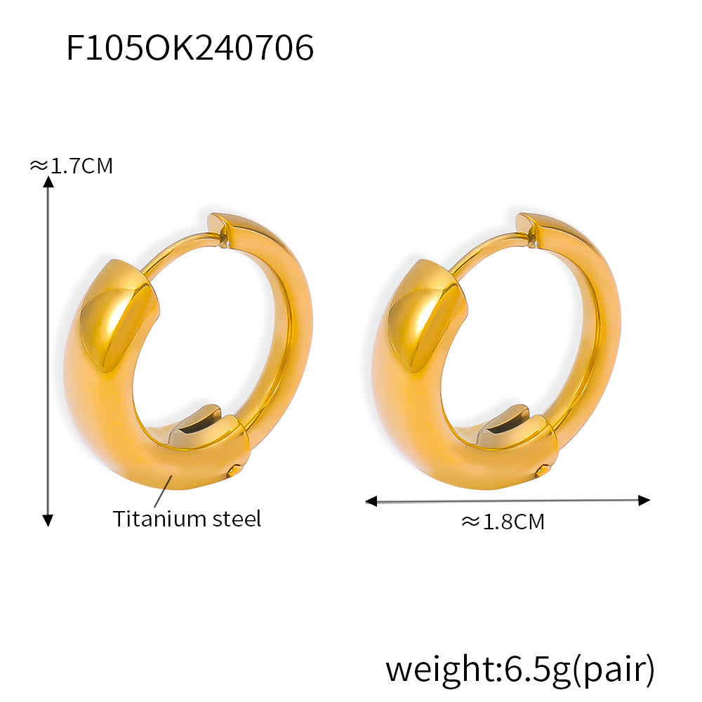 Miduoduo 18K Gold Plated Stainless Steel F105 Geometric Earrings Dimension & Weight Specs 3