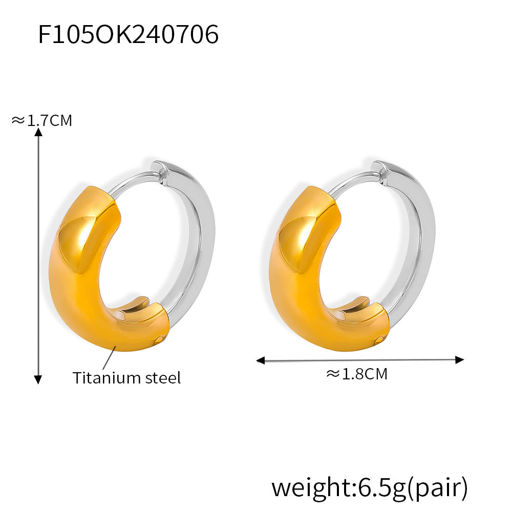 Miduoduo 18K Gold Plated Stainless Steel F105 Geometric Earrings Dimension & Weight Specs 7