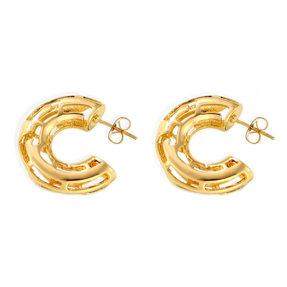 Miduoduo 18K Gold Plated Stainless Steel F1250 Geometric Earrings Dimension & Weight Specs 1