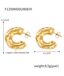 Miduoduo 18K Gold Plated Stainless Steel F1250 Geometric Earrings Dimension & Weight Specs 3