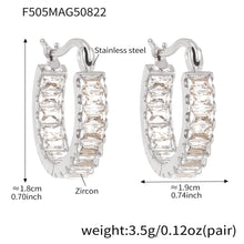 316L Stainless Steel 18K Gold PVD Full Zircon Hoop Earrings