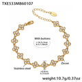 TXE533-White Zircon Gold Bracelet 16.5+5cm