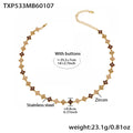 TXP533-Champagne Zircon Necklace 35.5+7cm