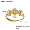 White Zircon Flower Ring Size 7