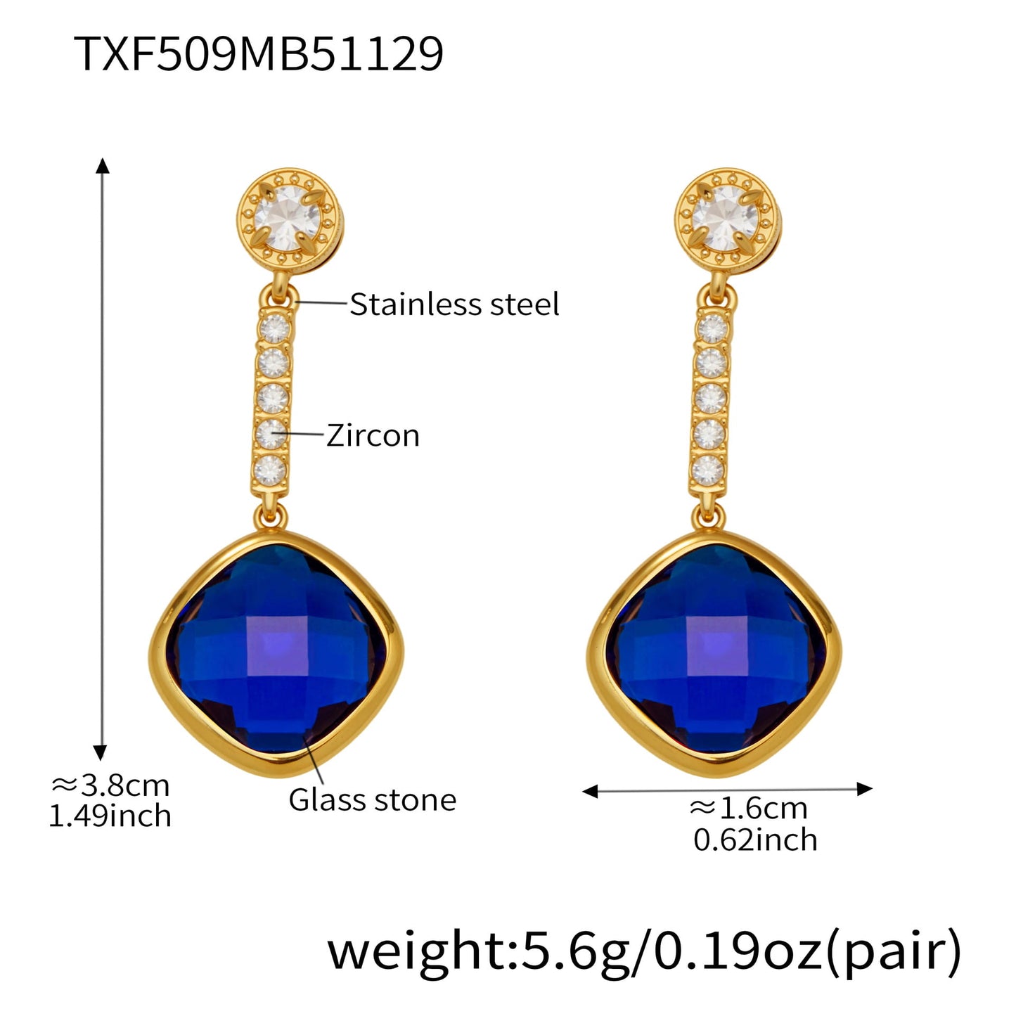 316L Stainless Steel Glass Stone Jewelry Set | Wholesale