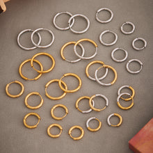 316L Stainless Steel Mixed Metal Two-Tone Minimalist Hoop Earrings | PVD Gold Huggie Hoops