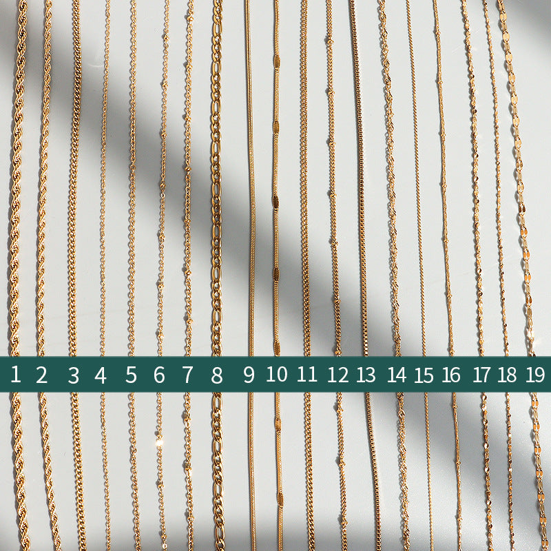316L stainless steel 18K Gold Plated Minimalist Layering Chain Necklaces main product view for wholesale necklace buyers